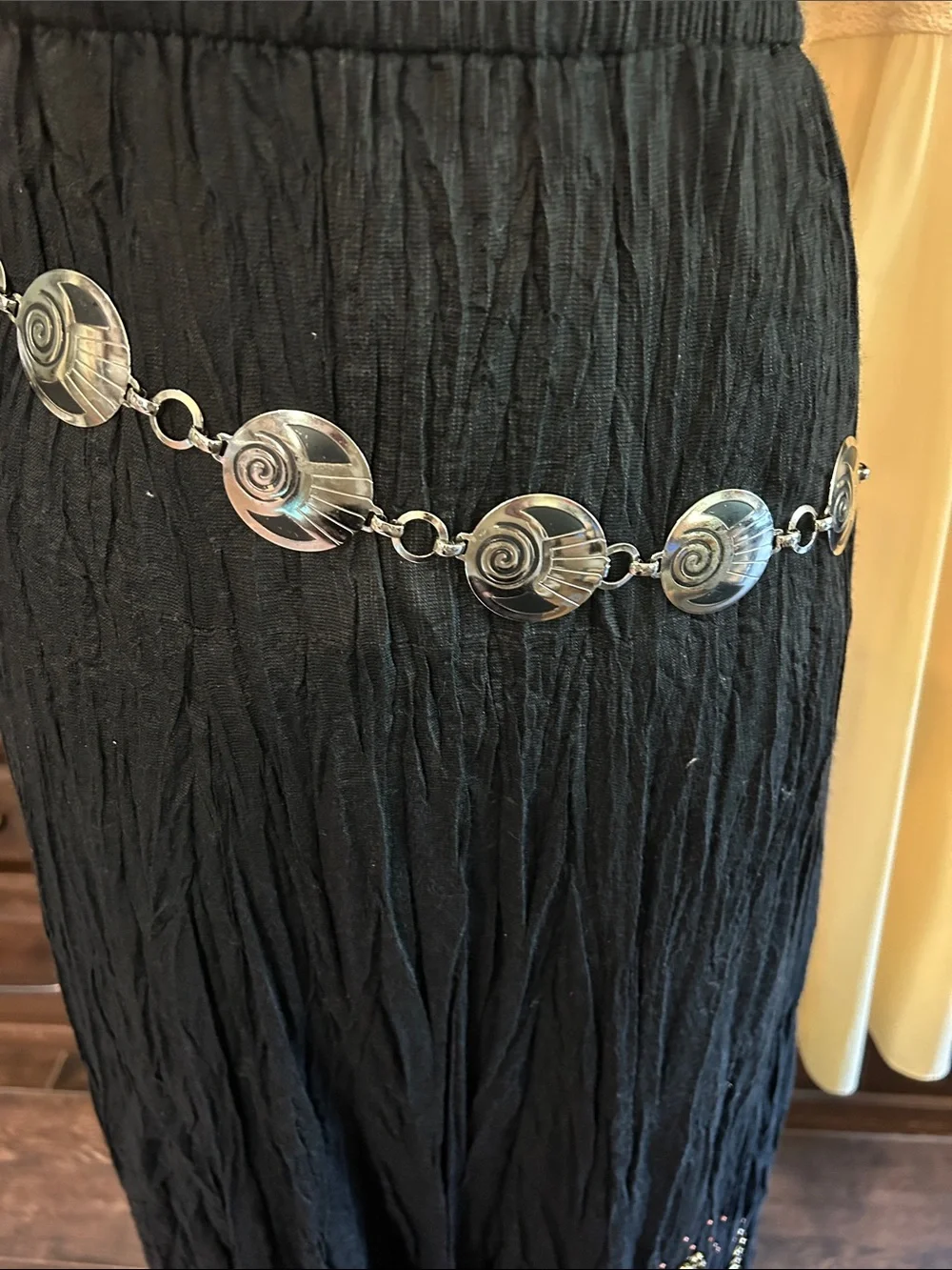 Hopi Native Inspo Silver Swirl Link Waist Chain Belt - Women Jewelry